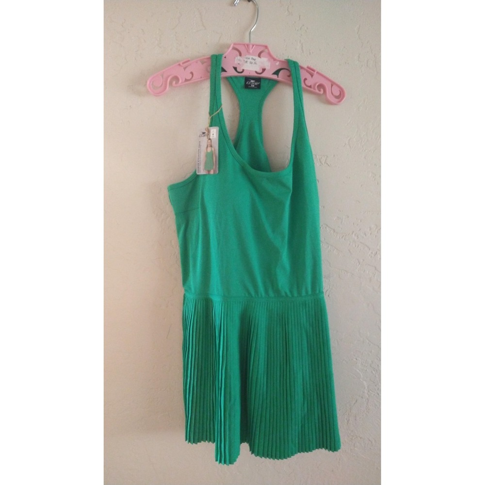 Crane Women's Premium Athleisure Dress Size Medium 8-10 Green Sleeveless Nwt